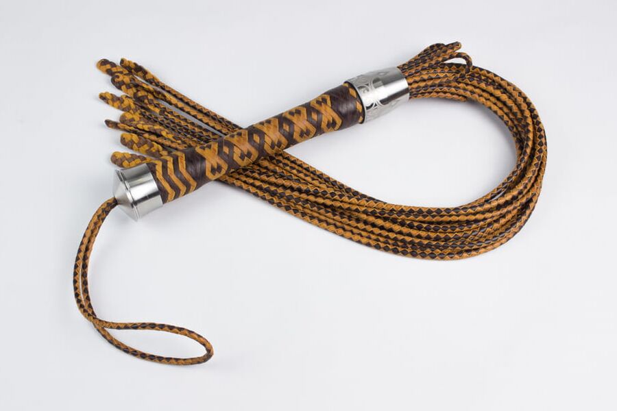 -Tail braided leather flogger