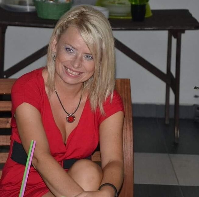 Clothed mature blonde (friend of my wife)