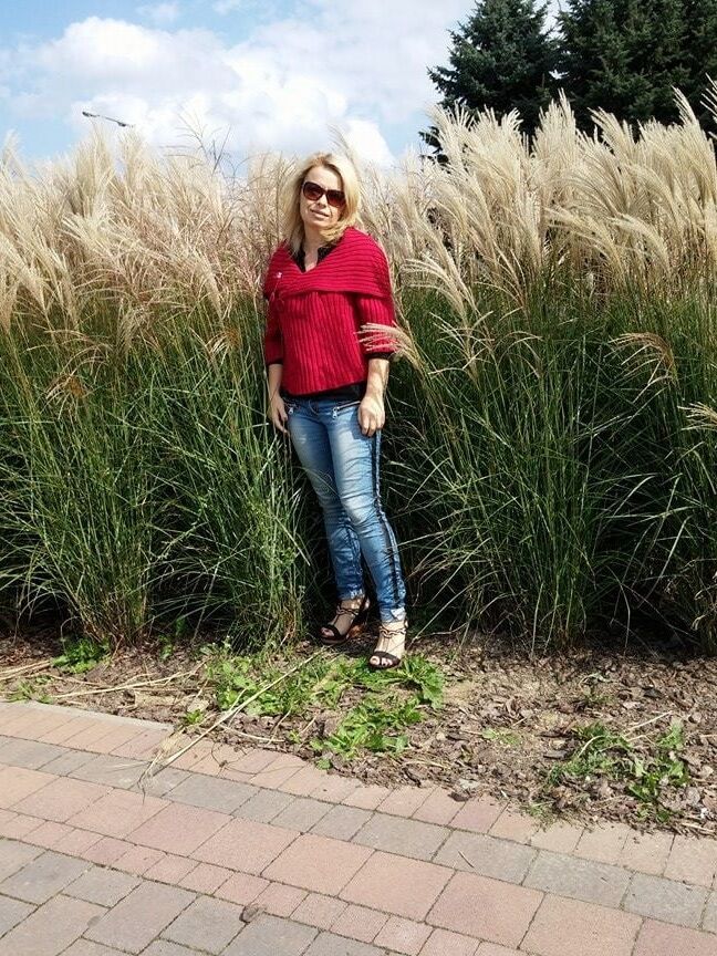 Clothed mature blonde (friend of my wife)