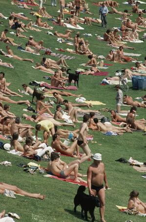 Nudist On The Beach.