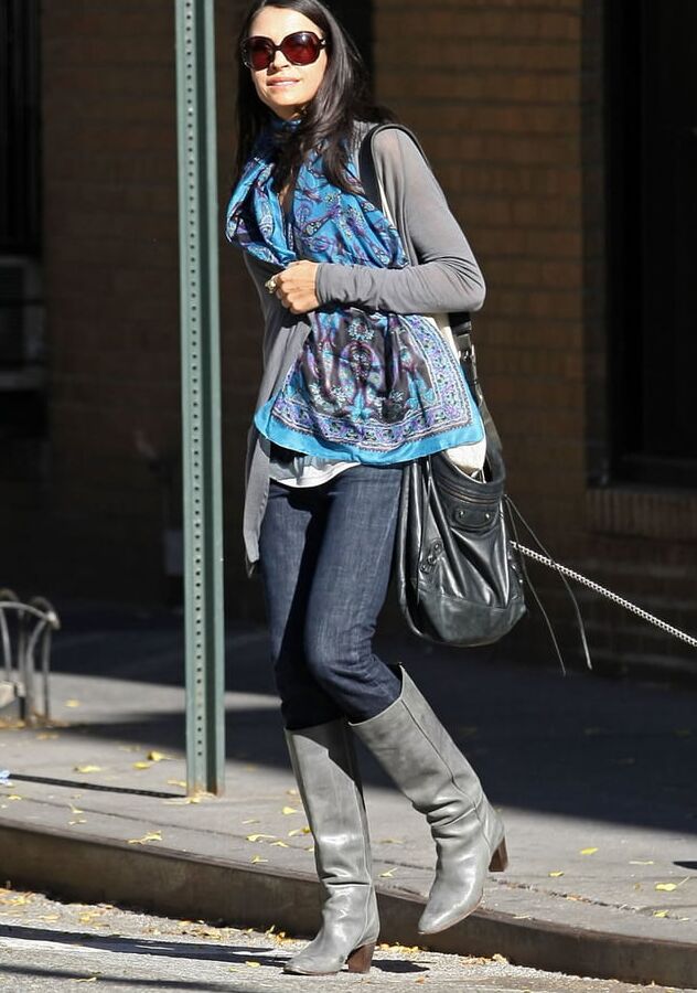 Female Celebrity Boots &amp; Leather - Famke Janssen