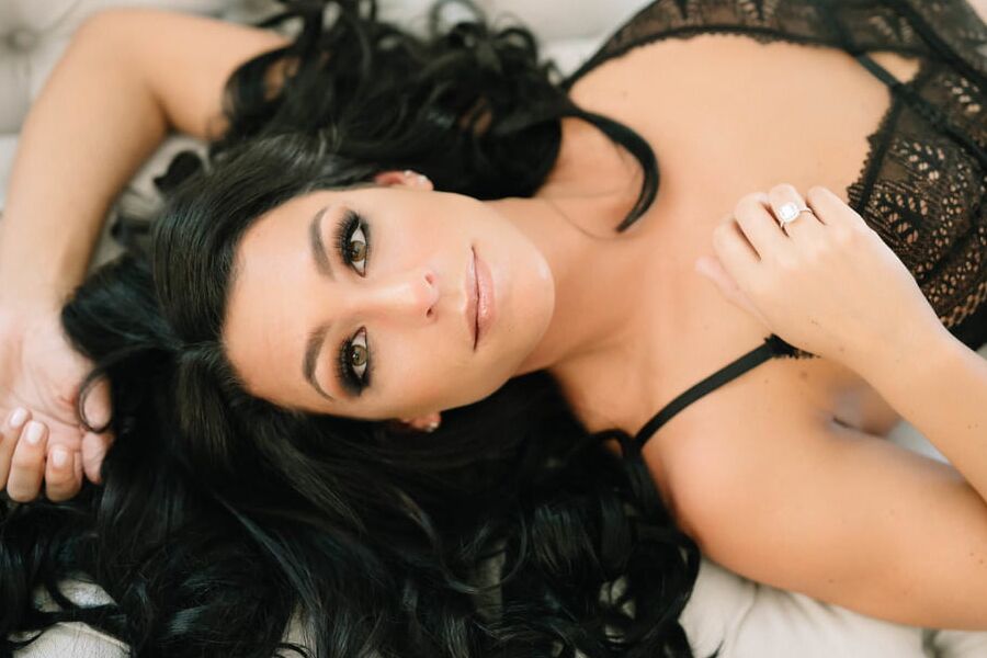 Hot Brunette Bridal Boudoir
