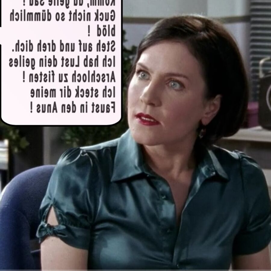 Geile Frau Stockl. Sexy Sau innSatinbluse.