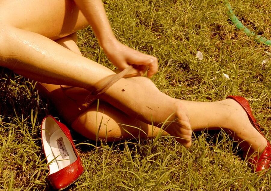 Water Games In The Park Wearing Pantyhose