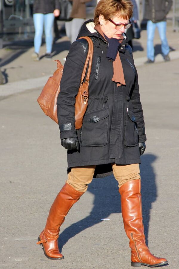 Mature boots in the street