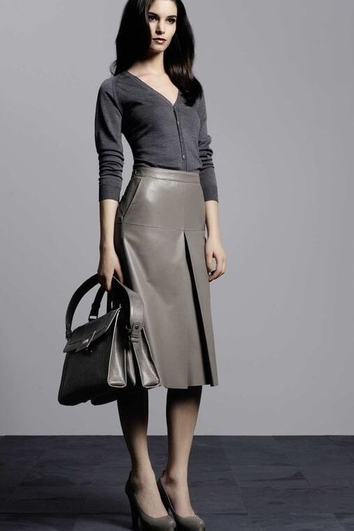 Grey Leather Skirt - by Redbull
