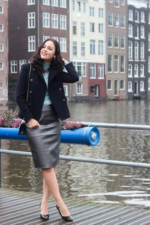 Grey Leather Skirt - by Redbull