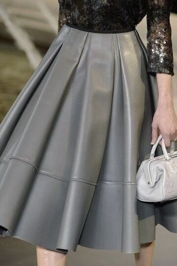 Grey Leather Skirt - by Redbull