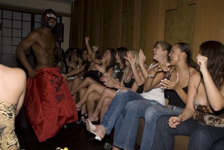 Bachelorette party and homeless tramps