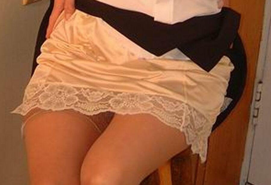 Sexy Slips Lacy Lingerie Silky Stockings and Soft Panties