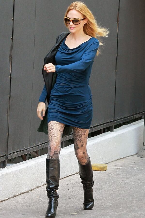 Female Celebrity Boots &amp; Leather - Heather Graham
