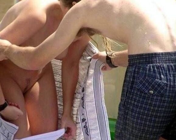 Beach changing voyeur