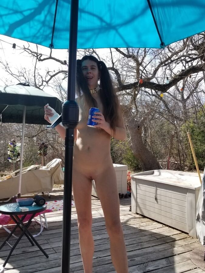 Wife nude outside