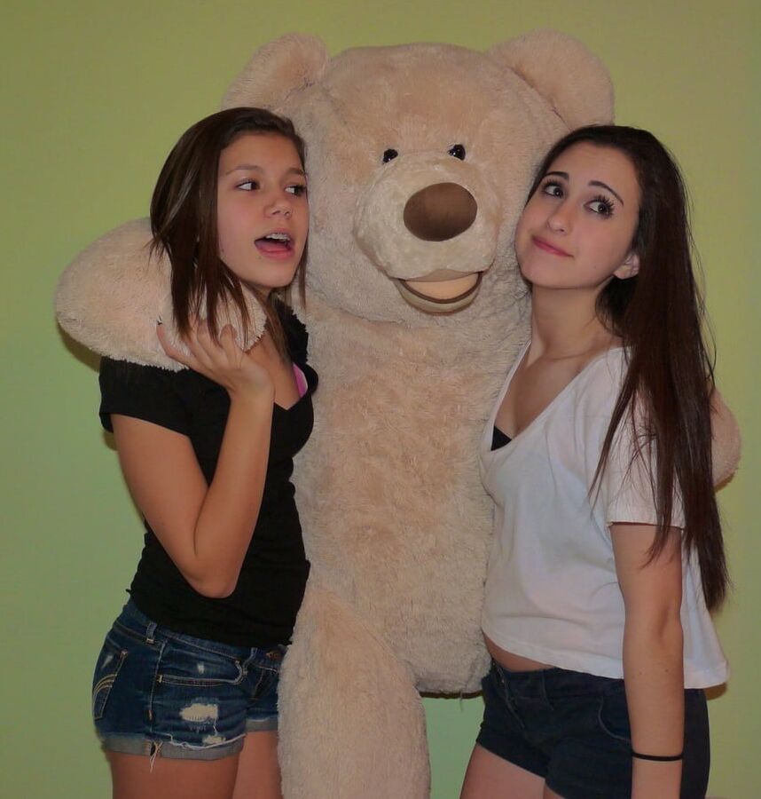 Naughty Girl with Teddy Bears-