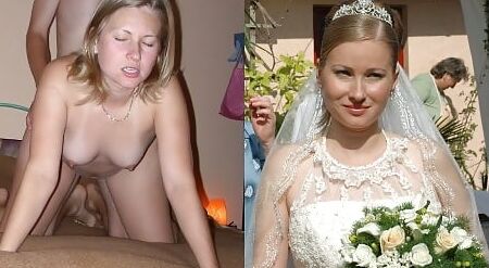 Sexy brides dressed undressed