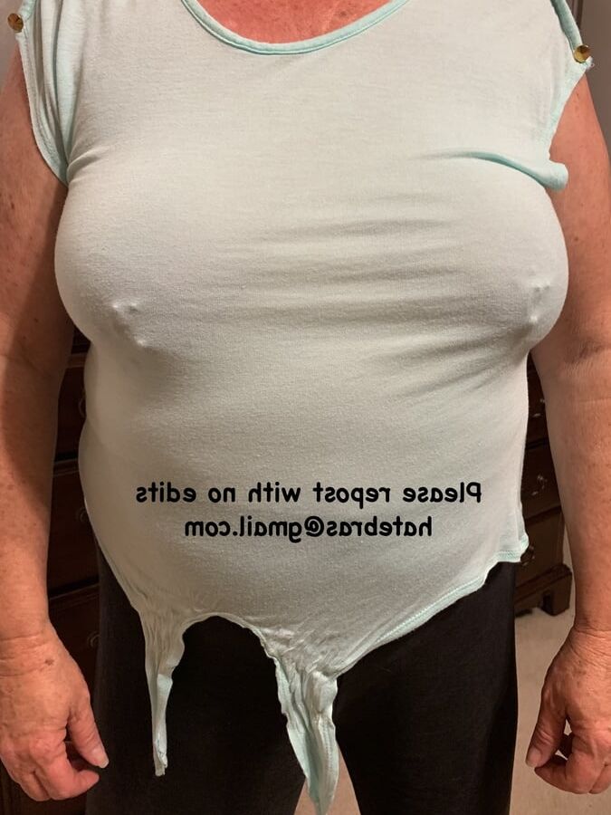 Granny Braless At Home