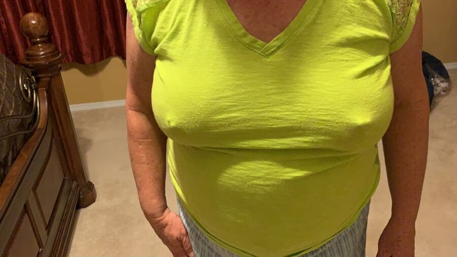 Granny Braless At Home