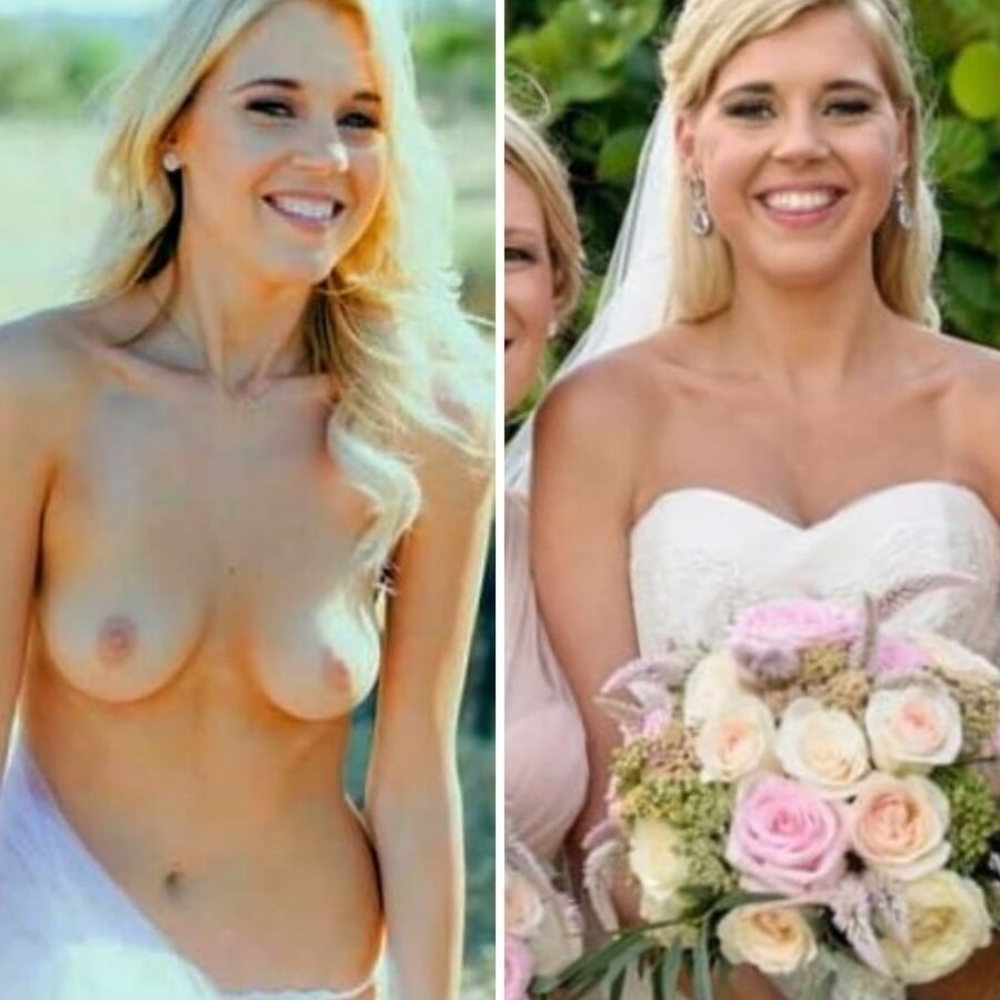 Sexy brides dressed undressed