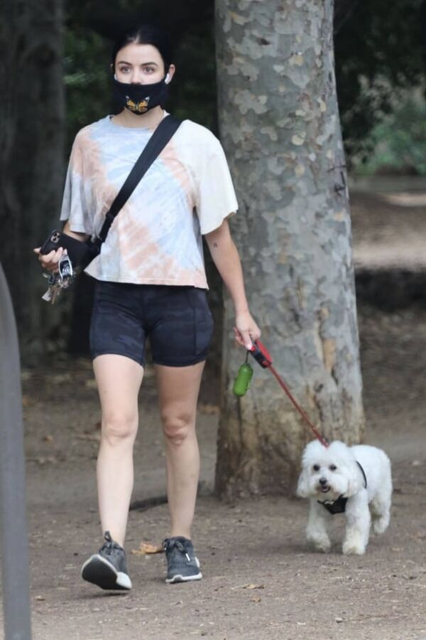Lucy Hale Booty in Camouflage Shorts
