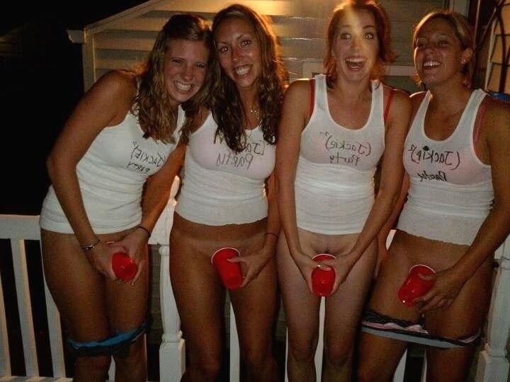 Girls Covering Their Nudity