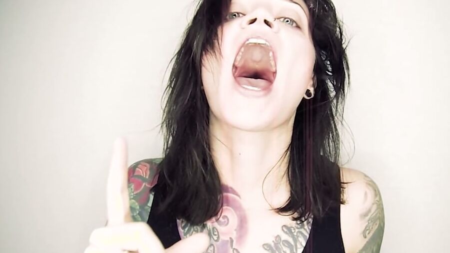 Rock Singer Renee Phoenix With Her Big Sexy Mouth Open