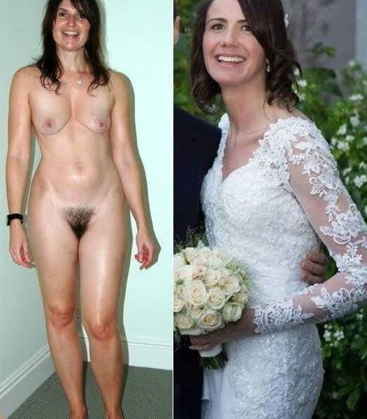 Sexy brides dressed undressed