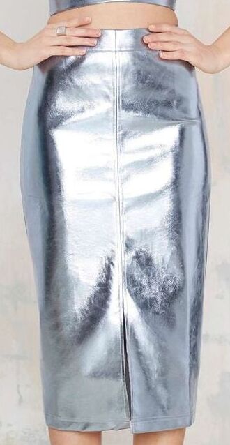 Metallic Coloured Leather Skirts - by Redbull