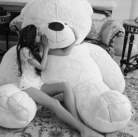 Naughty Girl with Teddy Bears-