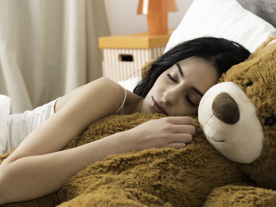 Naughty Girl with Teddy Bears-