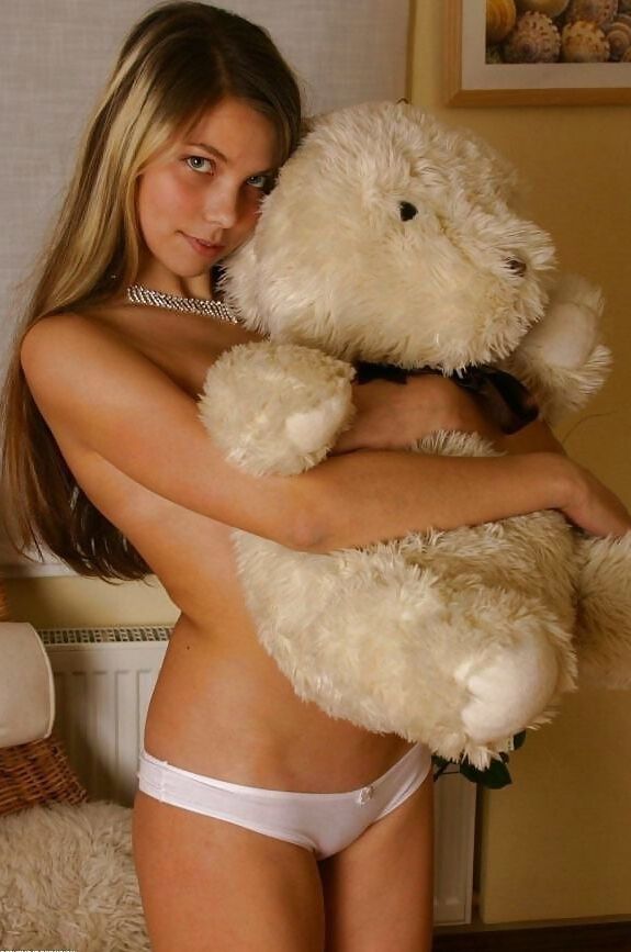 Naughty Girl with Teddy Bears-