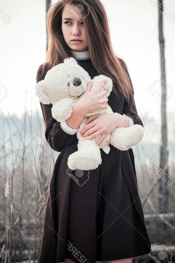 Naughty Girl with Teddy Bears-