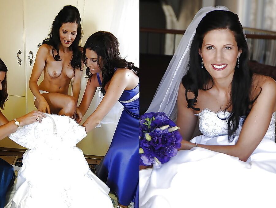 Sexy brides dressed undressed