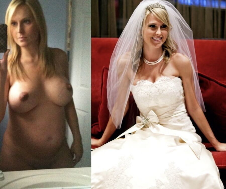 Sexy brides dressed undressed