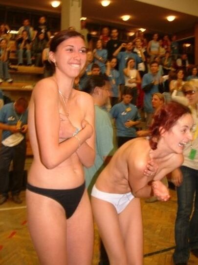 Girls Covering Their Nudity