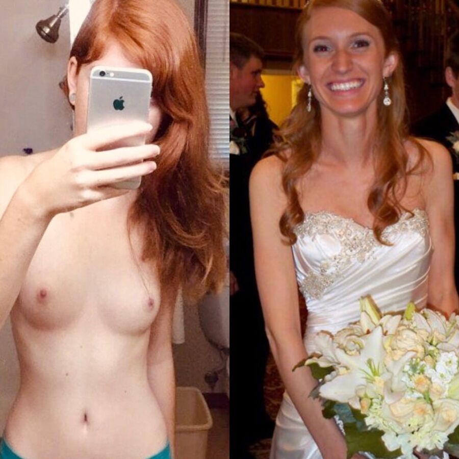 Sexy brides dressed undressed
