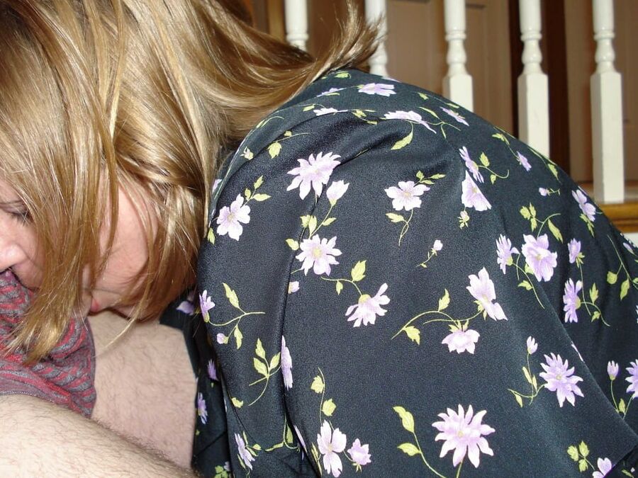 BBW blonde blowjob and facial lover
