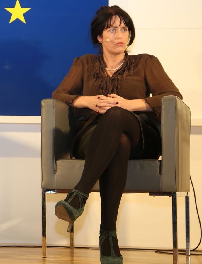 Serious Looking Pantyhosed Conference Bitch