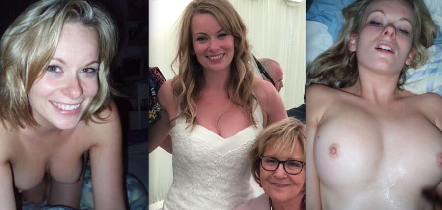 Sexy brides dressed undressed