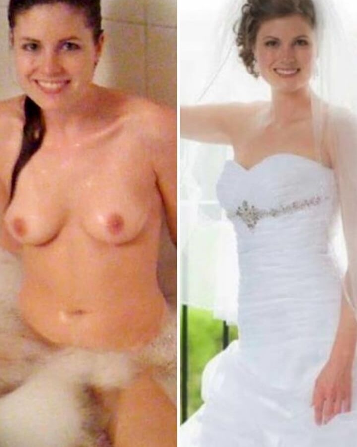 Sexy brides dressed undressed