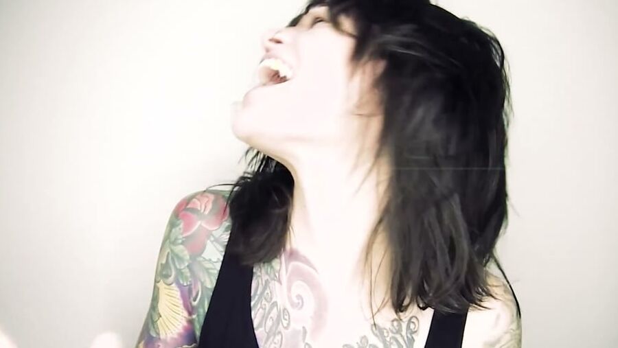 Rock Singer Renee Phoenix With Her Big Sexy Mouth Open