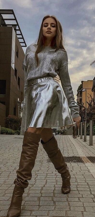 Metallic Coloured Leather Skirts - by Redbull