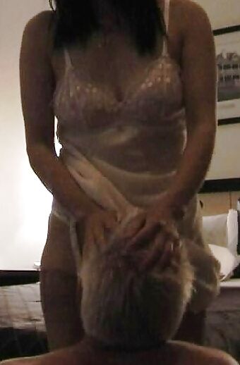 Asian MILF Playing Dress Up in Stockings