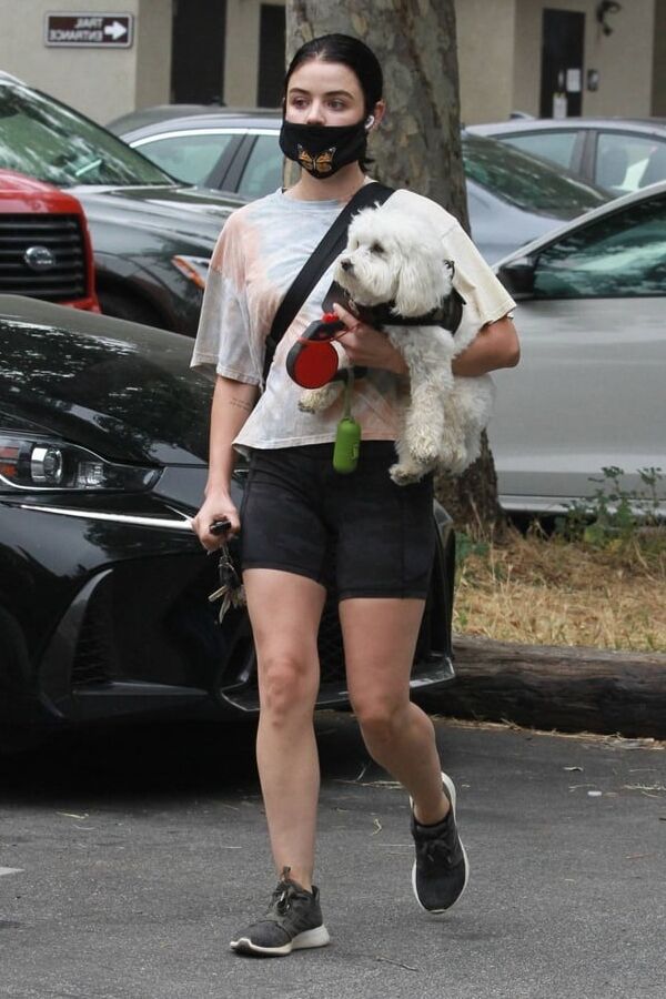 Lucy Hale Booty in Camouflage Shorts