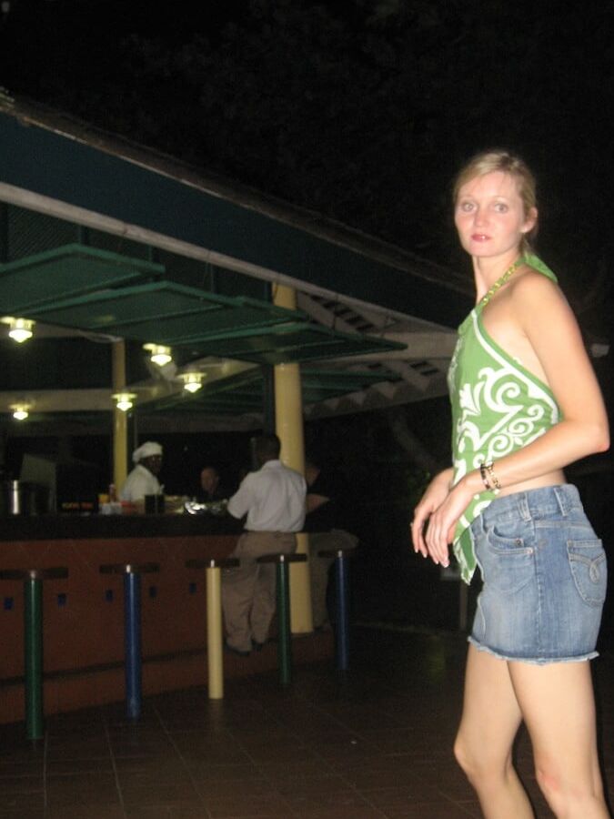 Hot blonde gf enjoying vacation
