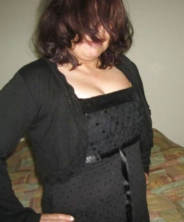 Mature woman in black silk