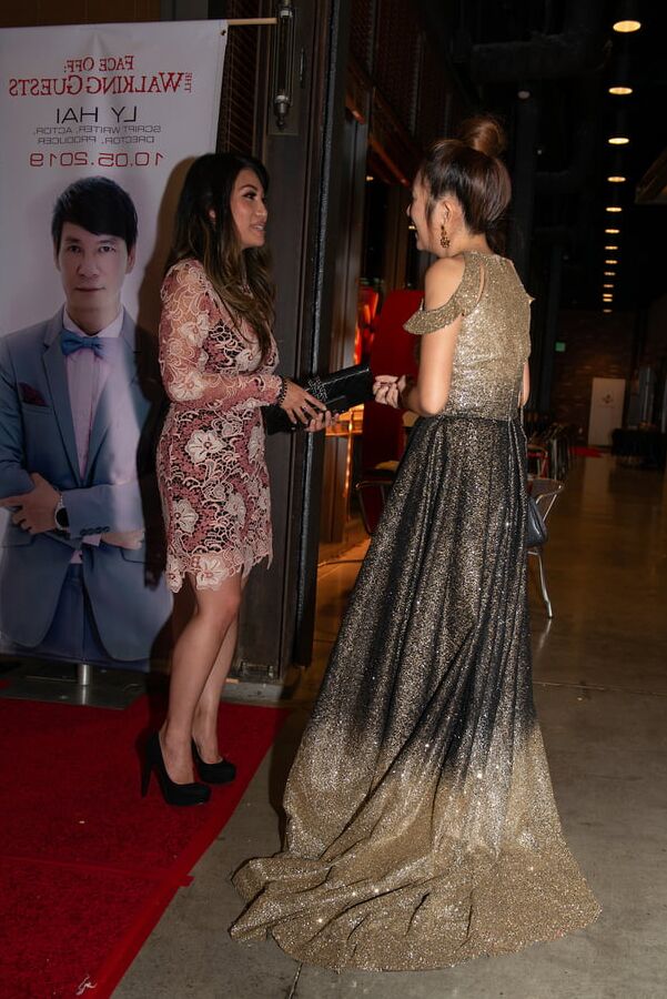 Beautiful Vietnamese Asian women at movie premier