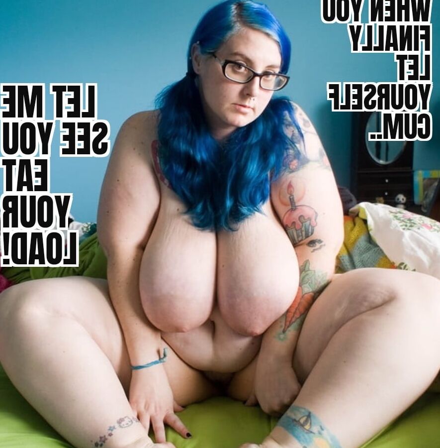 JOI , CEI captions, curvy, strap on, encouragement