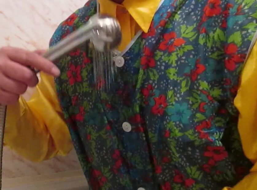 Showering in my nylon apron