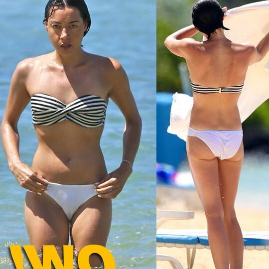 Aubrey Plaza bikini tiny ass flat chest