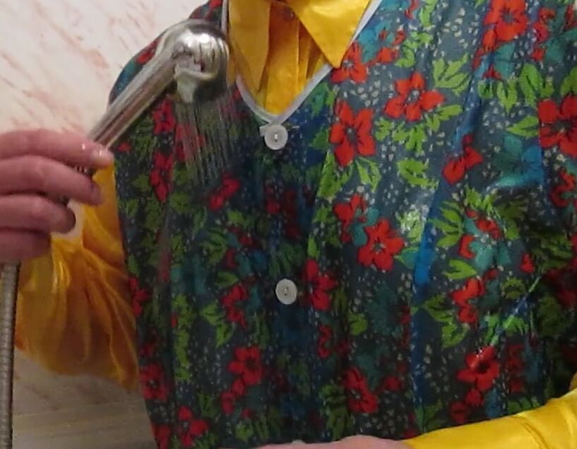 Showering in my nylon apron